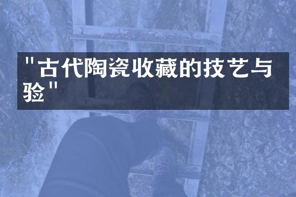 "古代陶瓷收藏的技艺与经验"