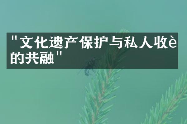 "文化遗产保护与私人收藏的共融"