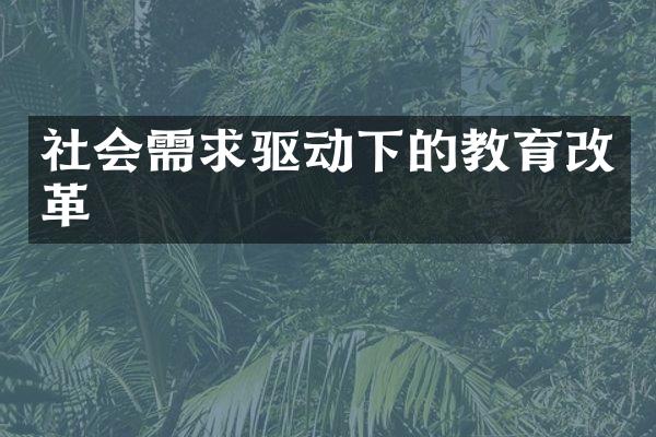 社会需求驱动下的教育改革