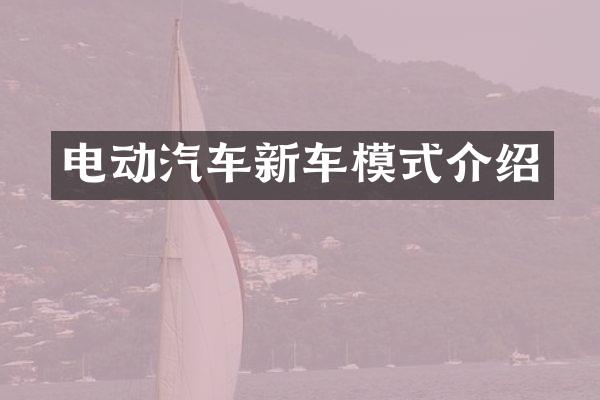 电动汽车新车模式介绍