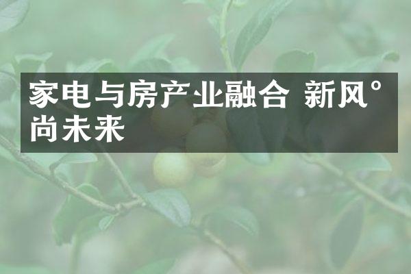 家电与房产业融合 新风尚尚未来