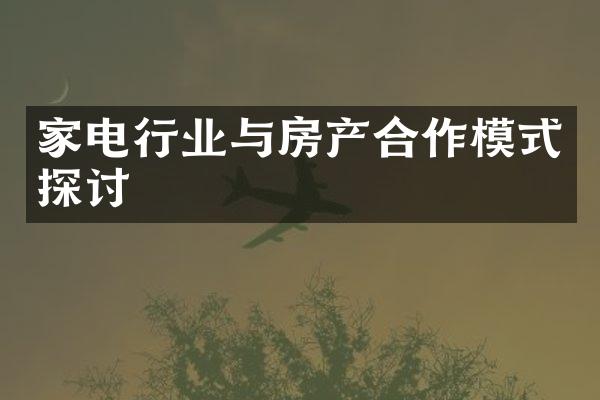 家电行业与房产合作模式探讨