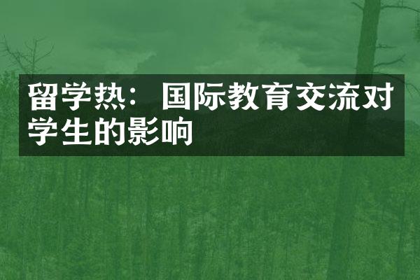 留学热：国际教育交流对学生的影响