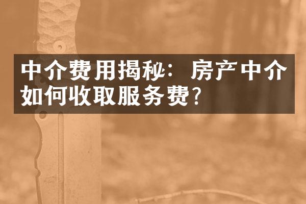 中介费用揭秘：房产中介如何收取服务费？