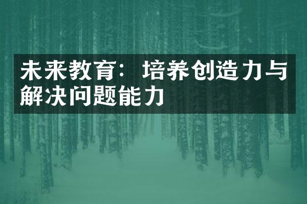 未来教育：培养创造力与解决问题能力