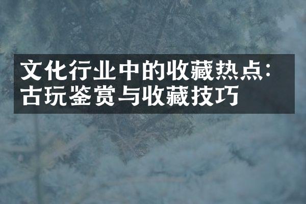 文化行业中的收藏热点：古玩鉴赏与收藏技巧