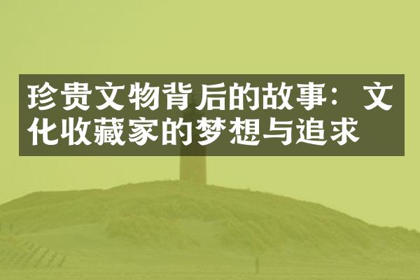 珍贵文物背后的故事：文化收藏家的梦想与追求