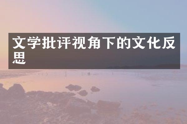 文学批评视角下的文化反思