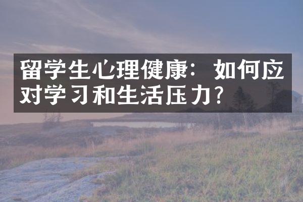 留学生心理健康：如何应对学习和生活压力？