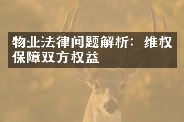 物业法律问题解析：维权保障双方权益