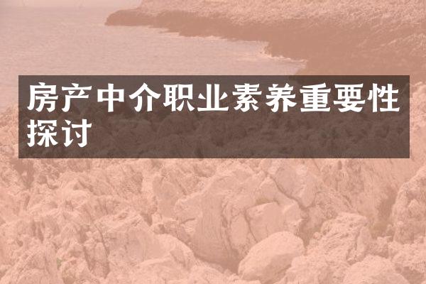 房产中介职业素养重要性探讨