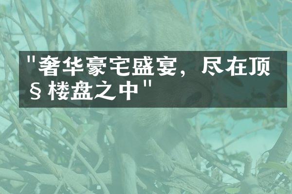 "奢华豪宅盛宴，尽在顶级楼盘之中"