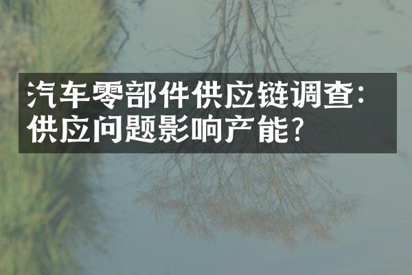 汽车零部件供应链调查：供应问题影响产能？