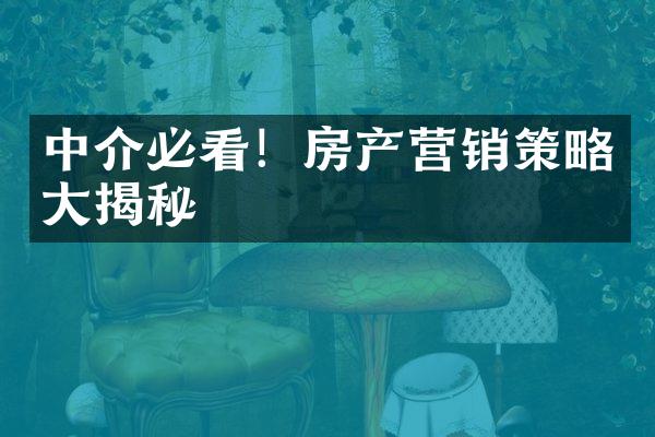 中介必看！房产营销策略大揭秘