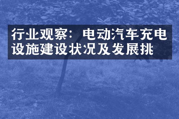 行业观察：电动汽车充电设施建设状况及发展挑战