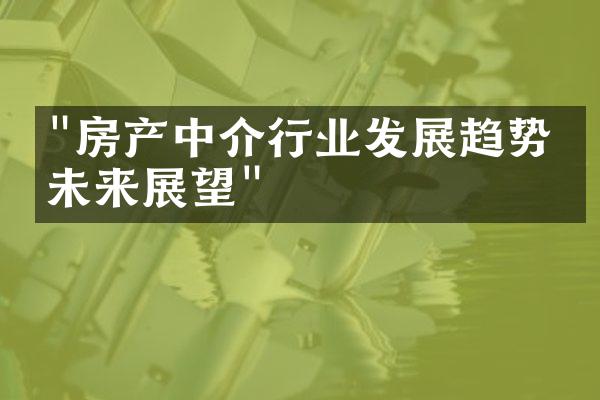 "房产中介行业发展趋势及未来展望"