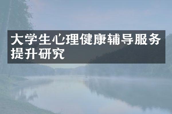 学生心理健康辅导服务提升研究