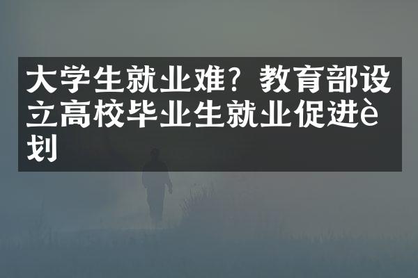 大学生就业难？教育部设立高校毕业生就业促进计划