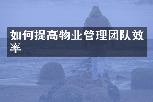 如何提高物业管理团队效率