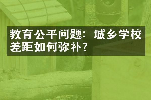 教育公平问题：城乡学校差距如何弥补？