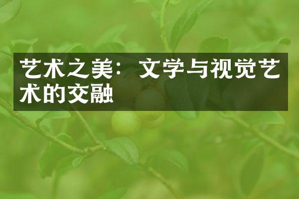 艺术之美：文学与视觉艺术的交融