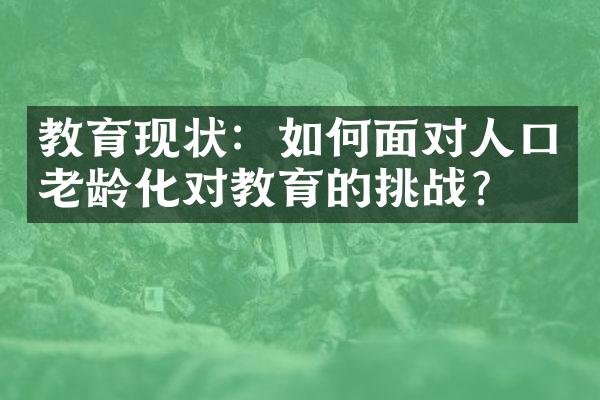 教育现状：如何面对人口老龄化对教育的挑战？