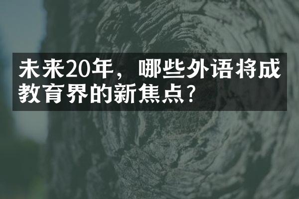 未来20年，哪些外语将成为教育界的新焦点？