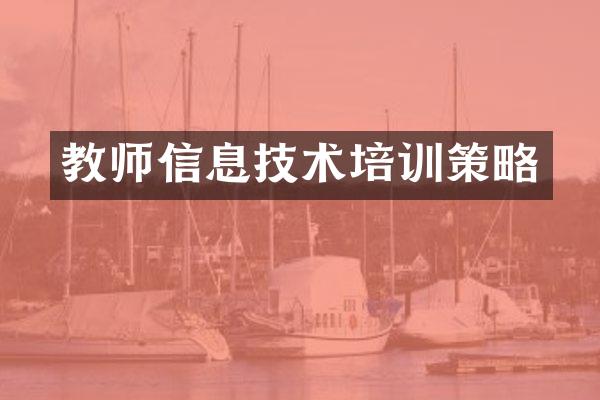 教师信息技术培训策略