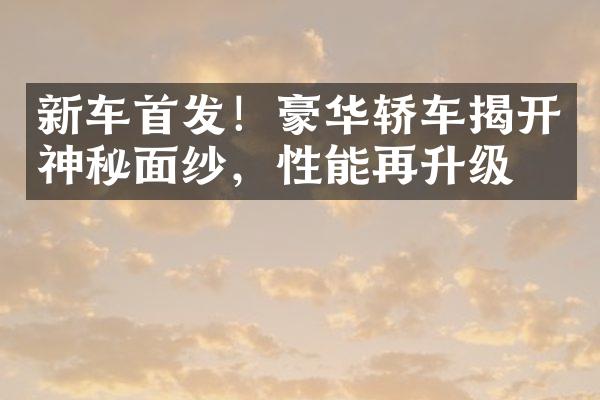 新车首发！豪华轿车揭开神秘面纱，性能再升级！