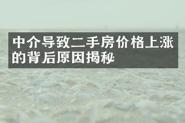 中介导致二手房价格上涨的背后原因揭秘