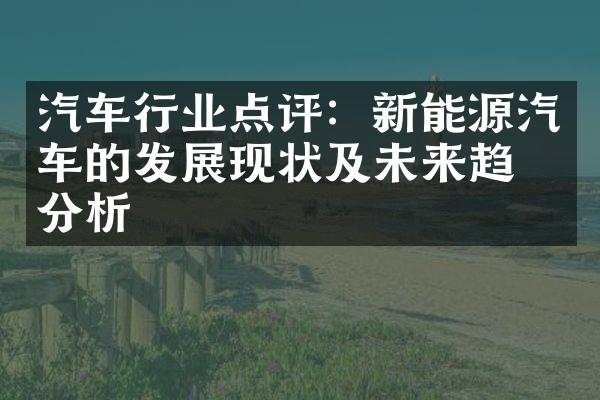 汽车行业点评：新能源汽车的发展现状及未来趋势分析