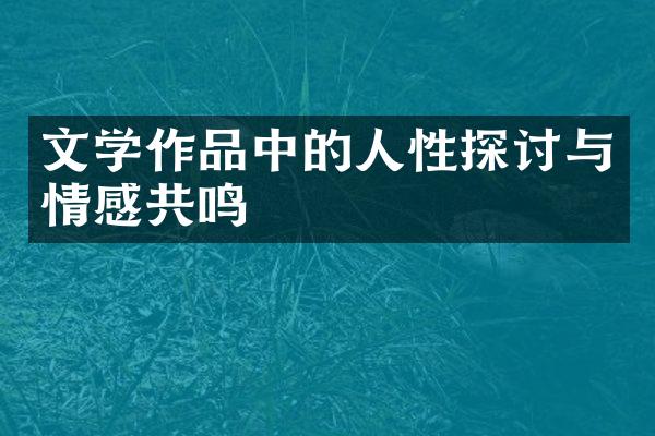 文学作品中的人性探讨与情感共鸣