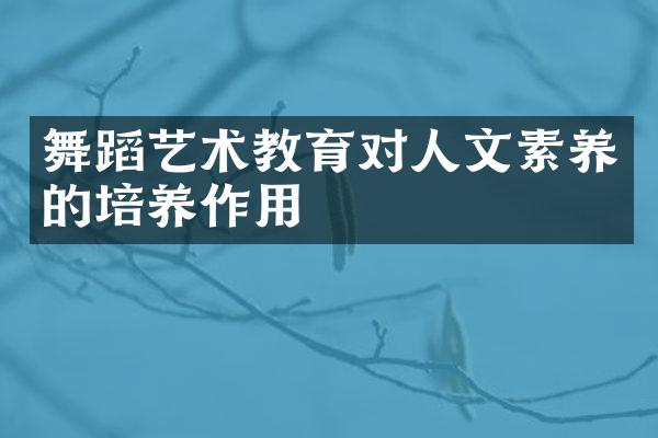 舞蹈艺术教育对人文素养的培养作用