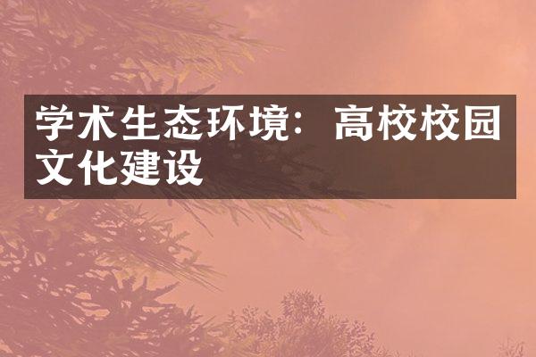 学术生态环境：高校校园文化