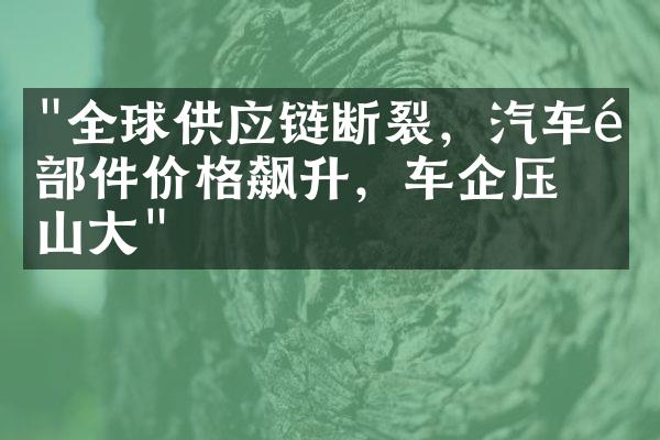 "全球供应链断裂，汽车零部件价格飙升，车企压力山大"