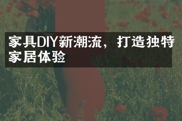 家具DIY新潮流，打造独特家居体验