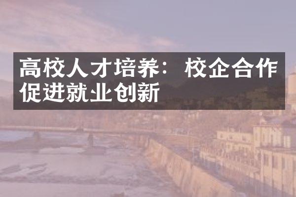 高校人才培养：校企合作促进就业创新