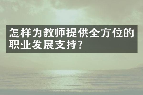 怎样为教师提供全方位的职业发展支持？