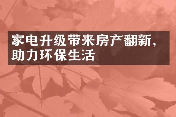 家电升级带来房产翻新，助力环保生活