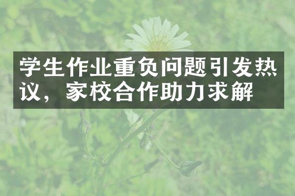 学生作业重负问题引发热议，家校合作助力求解