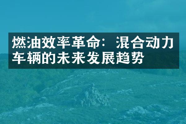 燃油效率革命：混合动力车辆的未来发展趋势