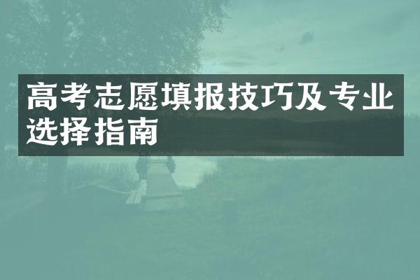 高考志愿填报技巧及专业选择指南