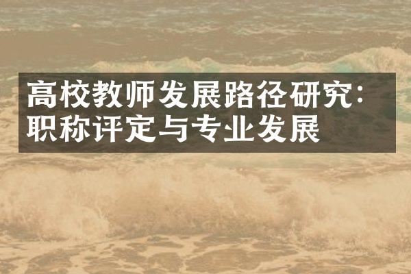 高校教师发展路径研究：职称评定与专业发展