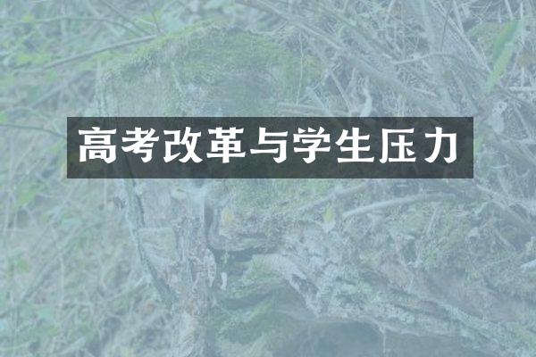 高考改革与学生压力