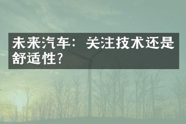 未来汽车：关注技术还是舒适性？