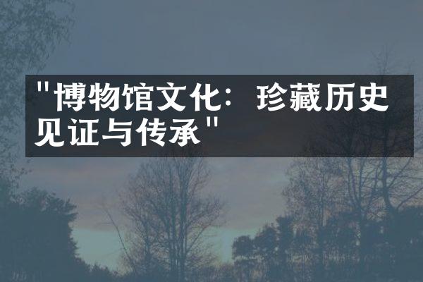 "博物馆文化：珍藏历史的见证与传承"