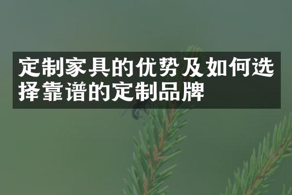 定制家具的优势及如何选择靠谱的定制品牌