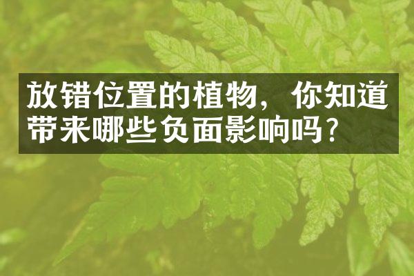 放错位置的植物，你知道带来哪些影响吗？