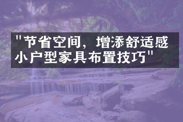 "节省空间，增添舒适感：小户型家具布置技巧"