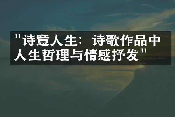 "诗意人生：诗歌作品中的人生哲理与情感抒发"